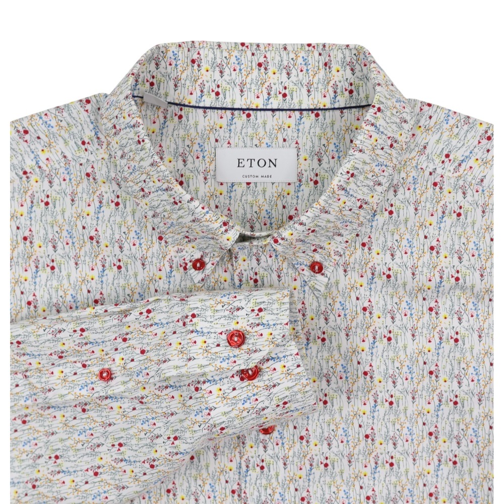 ETON Custom Made Button Down Shirt Mens Size 19x33 Multicolor Floral Print